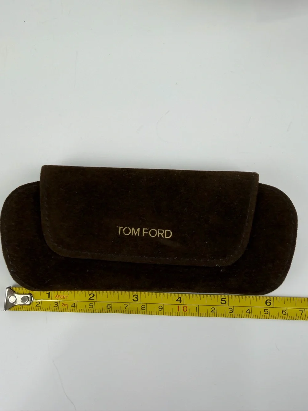 Tom Ford Brown Suede-Like Eyeglass & Sunglasses Case – Case Only